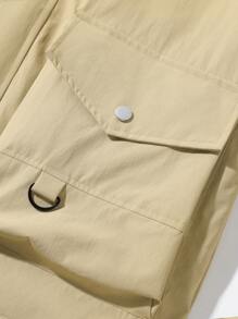 Manfinity Hypemode Chaqueta con capucha de colores contrastantes y puntadas informales para hombre en otoño