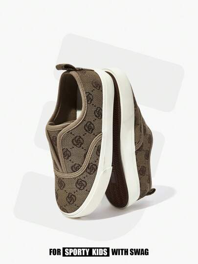 JNSQ 4-Season All-Match Rose Floral Pattern Children Kids Casual Vulcanized Flat Shoes