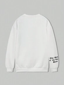 Manfinity LEGND Men's Minimalist Animal Print Crew Neck Sweatshirt - White - View 2