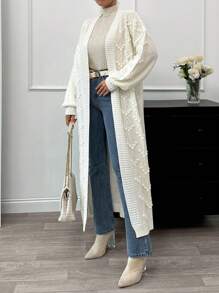 EURMUSE Special Pattern Maxi Long Cardigan - Apricot - View 7