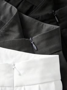 Muchica 3 件装休闲纯色女式编织百褶裙 - 彩色 - 查看 8