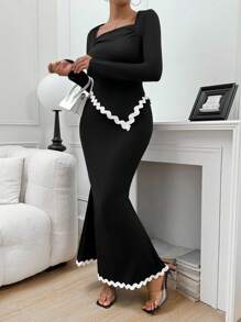 Chiquease 2pcs Slim Fit Casual Waisted Suit