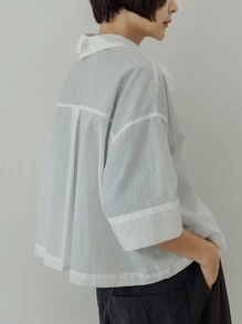 DAZY Áo sơ mi ngắn giản dị dành cho nữ - trắng - Xem 7
