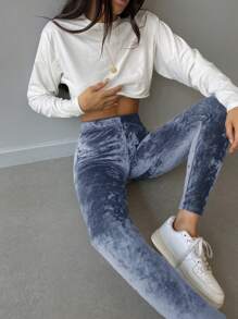 RueChic Solid Wideband Waist Leggings - Grey - View 5