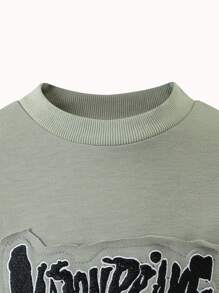 SHEIN 2 Stücke Mädchen Lässiges bedrucktes Sweatshirt Set