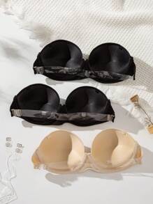 3er Set nahtlose Trägerlose BHs mit abnehmbaren Trägern, romantisch & sexy