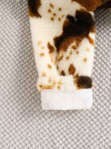 Genkimix Kids Young Girl Zip-Up Long Sleeve Sherpa Collar Fleece Jacket, Autumn/Winter - White - View 6