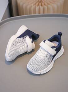 1 双儿童男女款网眼透气休闲鞋，轻便学生运动鞋，适合春秋季 - 藍白色 - 查看 7