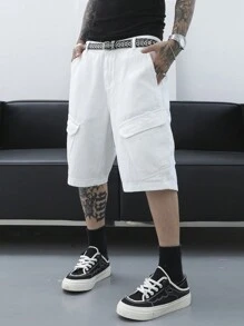 Manfinity EMRG Men's Loose-Fit Casual Denim Shorts With Utility Pockets