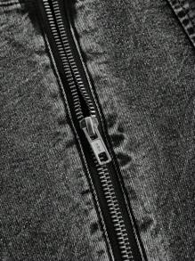 SHEIN MOD Parte superior de tirantes anchos y cierre trasero de mezclilla casual negra para mujer - Negro - Ver 4