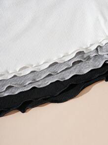 Shein Underwear&Sleepwear Basics 3pcs/Pack Women Solid Color Knitted Briefs