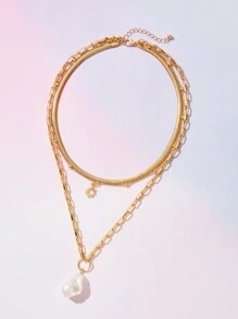 SHEIN X KAREN BARRERA SHEIN BAE Collar con colgante de girasol, joyería