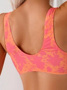 Bộ bikini 2 mảnh thiết kế xoắn in ngẫu nhiên cho kỳ nghỉ bãi biển mùa hè - Nhiều màu - Xem 5