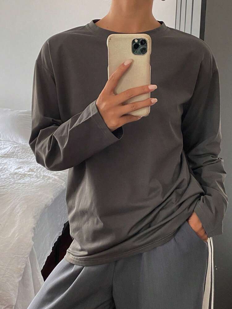 Women's Casual Round Neck T-Shirt, Autumn New Arrival Long Sleeve Women Tops,Fall Women Clothes