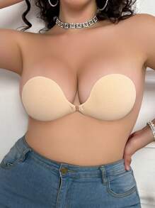 1 pieza Sujetador adhesivo de unicolor minimalista de talla grande para mujeres