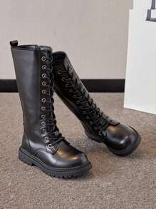 Girls New High-Top Princess Zipper Boots Little Girl Long Boots Children Stylish Boots