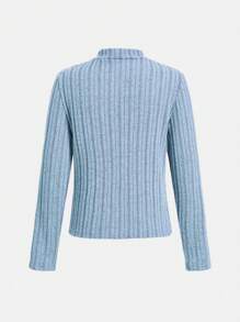 Sparklyn 3pcs Pack Tween Girls' Minimalist Ribbed Knit Turtleneck Long Sleeve Thermal Tops - Multicolor - View 8