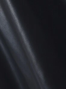 Teenager Mädchen Einfarbiges Kleid mit Spaghetti-Trägern und ärmellos aus PU-Leder