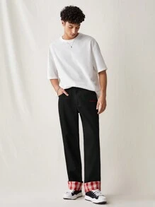 Manfinity VCAY Pantalones rectos holgados casuales de retazos para hombre - Multicolor - Ver 5