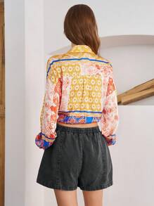 Bohemela 休闲中腰宽松棕色短裤