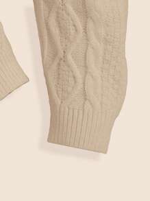 SHEIN 1 bộ áo liền quần dài tay vừa vặn + mũ cho bé - Màu be - Xem 3