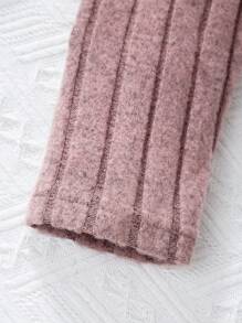 Sparklyn 2 件装青少年女孩休闲罗纹高领长袖上衣和喇叭裤套装，秋冬