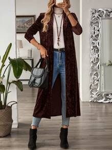 EMERY ROSE Cárdigan largo de manga larga y elegante para mujeres para ocasiones formales