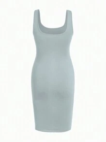 Modmama Jonge casual bodycon zwangerschapsjurk met brede bandjes en ronde hals