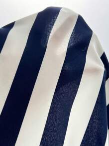 EMERY ROSE 条纹印花高低下摆衬衫裙，适合夏季长款女装