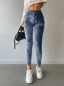 RueChic Solid Wideband Waist Leggings - Grey - View 1