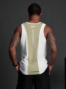 Gym Rark Boyfriend Style Men's Casual Letter Print Sleeveless Tank Top, Summer School - Multicolor - View 2
