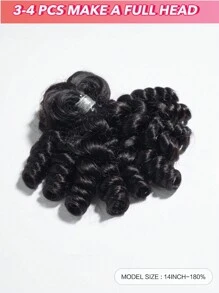 1 PC Bulk Braiding Hair Crochet Human Hair Extension For Twists BOHO Braids Knotless Braids Natural Black Wand Curl Ocean Wave Bulk Hair 66g 12-20 Inch - Natural Black - View 3
