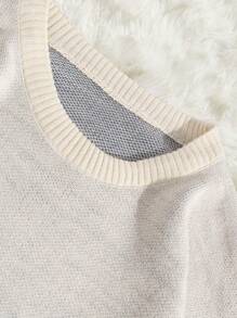 RueChic Men Geometrical Pattern Regular Sweater - Dark Grey - View 3