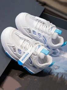 儿童运动鞋白色校园女童新款运动鞋防滑软底儿童跑步鞋小女孩休闲鞋 - 藍色 - 查看 2