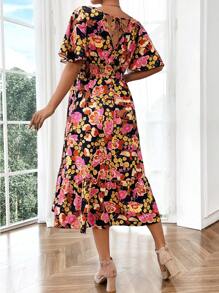 SHEIN Váy bầu in hoa toàn thân mùa hè - Nhiều màu - Xem 2