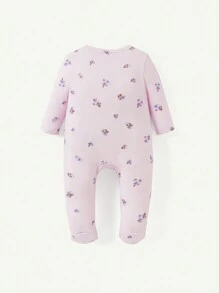 Cozy Pixies Neonata Tutina Casual Morbida Con Fantasia Floreale A Manica Lunga E Piedini