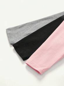 Cozy Pixies Baby Girl 3pcs Solid Elastic Waist Leggings Chic Outfits For Autumn/Winter