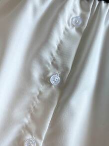 Sparklyn 青少年女孩休闲拼布撞色长袖荷叶边领衬衫