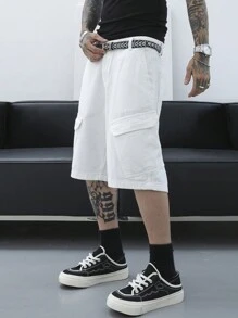 Manfinity EMRG Men's Loose-Fit Casual Denim Shorts With Utility Pockets