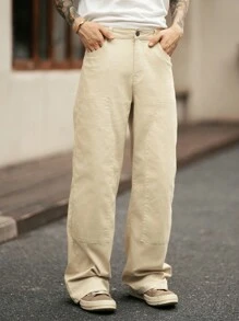 Claim Dot 男士米色牛仔喇叭牛仔裤