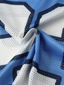 ROMWE MEN Prep 男士网眼拼布运动短袖 T 恤、运动服