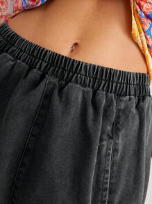 Bohemela 休闲中腰宽松棕色短裤