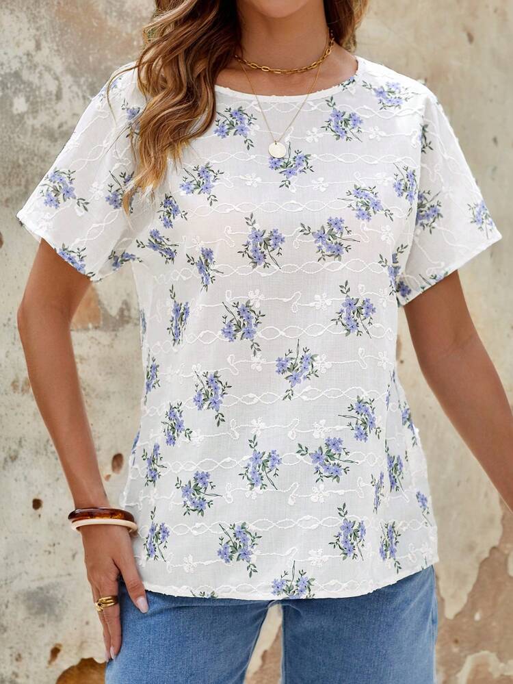 Women Casual Ditsy Floral Shirt, Summer