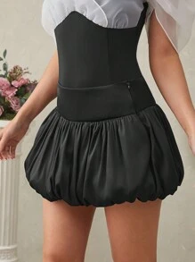 Hauture Bubble Hem Mini Skirt