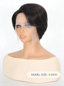 Short Pixie Cut Bob Wigs T Part Lace Front Wigs For Women Straight Lace Frontal Wigs Side Part Wig Pre Plucked With Baby Hair Black Color - SNatural - View 5