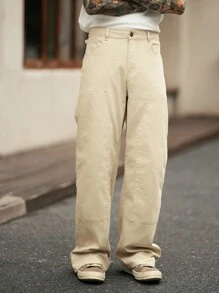Claim Dot 男士米色牛仔喇叭牛仔裤