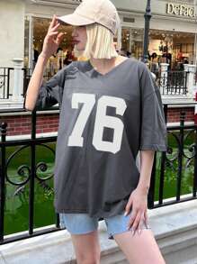 INAWLY Eenvoudig dagelijks T-shirt met korte mouwen voor dames