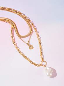 SHEIN X KAREN BARRERA SHEIN BAE Collar con colgante de girasol, joyería