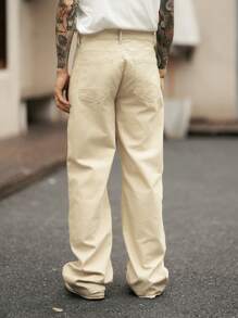 Claim Dot 男士米色牛仔喇叭牛仔裤