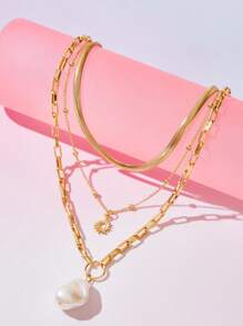 SHEIN X KAREN BARRERA SHEIN BAE Collar con colgante de girasol, joyería